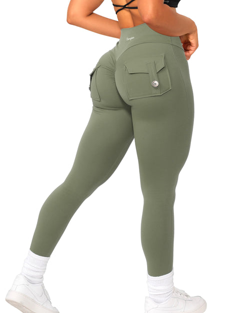 Danysu Cargo Scrunch Leggings with Pockets